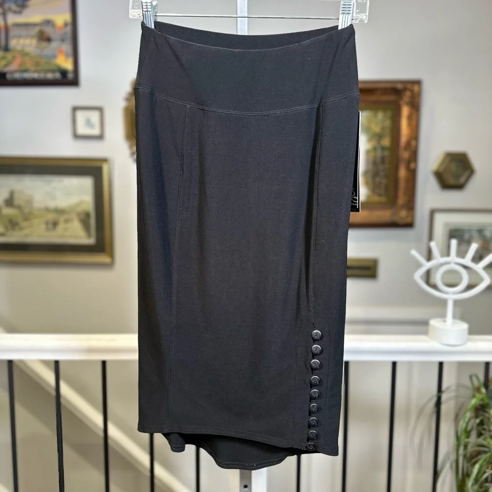 Sympli Diva Skirt Short Black Size 6 Button Detail - Picture 4 of 12